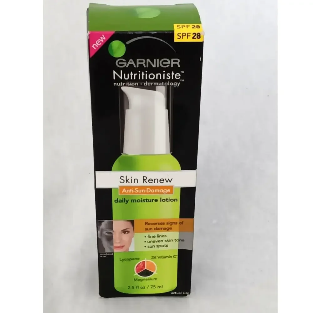 Garnier Nutrioniste Skin Renew Anti Sun Damage Dily Moisture Lotion 2.5 oz SPF28
